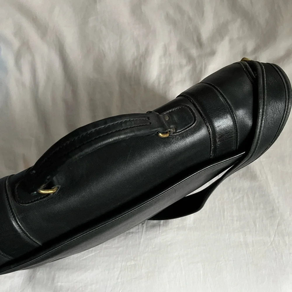 Coach Black Leather Essex Briefcase Crossbody Bag